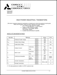 2N4347 datasheet: High power industrial transistor 2N4347