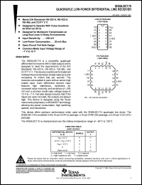 SNJ55LBC175FK datasheet:  QUADRUPLE LOW-POWER DIFFERENTIAL LINE RECEIVER SNJ55LBC175FK