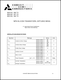 181T2 datasheet: 90V NPN silicon transistor, diffused mesa 181T2