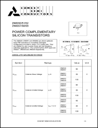 2N6058 datasheet: 80V power complementary  silicon transistor 2N6058