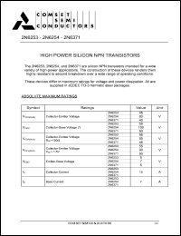 2N6253 datasheet: 45V high power silicon NPN transistor 2N6253