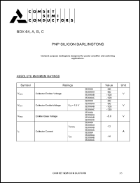 BDX64A datasheet: 80V PNP silicon  darlington BDX64A