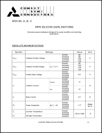 BDX65B datasheet: 100V NPN silicon  darlington BDX65B