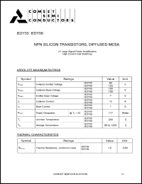 BDY55 datasheet: 60V NPN silicon transistot, diffused mesa BDY55