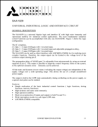 SAA1029 datasheet: Universal industrial logic and interface circuit SAA1029