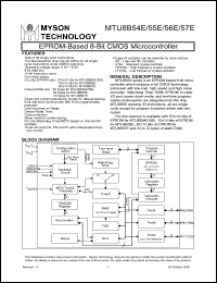 MTU8B54EP datasheet: EPROM-based 8-bit CMOS microcontroller MTU8B54EP