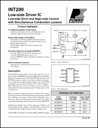 INT200PFI1 datasheet: 600V low-side driver IC INT200PFI1