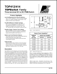 TOP412G datasheet: Three-terminal DC to DC PWM switch TOP412G