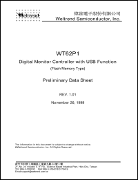 WT62P1-N28 datasheet: Digital monitor controller with USB function WT62P1-N28