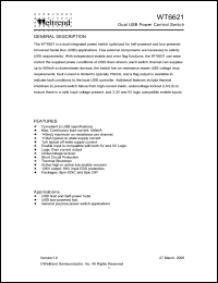 WT6621-SH datasheet: Dual USB power control switch WT6621-SH