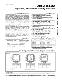 DG417CJ datasheet: Improved, SPST, NC analog switch DG417CJ