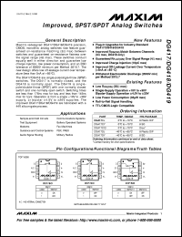 DG419CY datasheet: Improved, SPDT (one NO and one NC) analog switch DG419CY