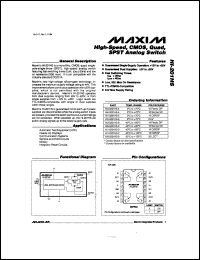 HI1-0201HS-5 datasheet: High-speed, CMOS, quad, SPST analog switch HI1-0201HS-5