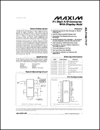 ICL7116CQ datasheet: 3 1/2 digit A/D converter with display hold ICL7116CQ