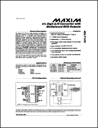 ICL7135CJI datasheet: 4-1/2 digit A/D converter with multiplexed BCD outputs ICL7135CJI