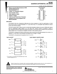 MC3487D datasheet:  QUADRUPLE DIFFERENTIAL LINE DRIVER MC3487D