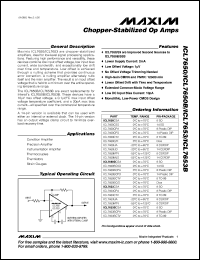 ICL7650CPA datasheet: Chopper-stabilized amplifier ICL7650CPA