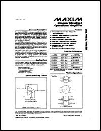 ICL7652C/D datasheet: Chopper-stabilized operational amplifier ICL7652C/D