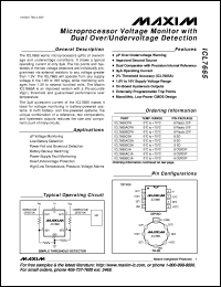 ICL7665CPA datasheet: Microprocessor voltage monitor with dual overvoltage and undervoltage detection ICL7665CPA