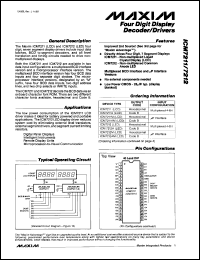 ICM7211MIQ datasheet: Four digit display decoder/driver. LCD, output code - hexadecimal, input configuration - micro P interface ICM7211MIQ