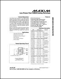 IH5140CPE datasheet: Low power fast CMOS analog switch. Single pole, single throw (SPST). IH5140CPE