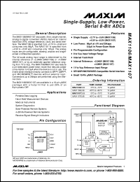 MAX1112CAP datasheet: 5 V, low-power, multi-channel, serial 8-bit ADC. 8-channel single-ended or 4-channel differential inputs MAX1112CAP
