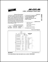 MAX1161ACPI datasheet: 10-bit, 40 Msps, TTL-output ADC MAX1161ACPI