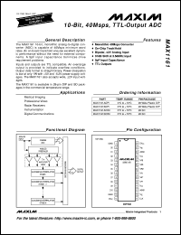 MAX1172CBH datasheet: 12-bit, 30 Msps, TTL-output ADC MAX1172CBH