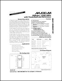 MAX1202BC/D datasheet: +5V, 8-channel, serial, 12-bit ADCs with 3V digital interface, INL (LSB) +1 MAX1202BC/D