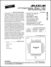 MAX1240BEPA datasheet: +2.7V, low-power, 12-bit serial ADCs in 8-pin SO. INL (LSB) +1 MAX1240BEPA