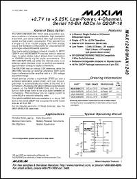 MAX127ACNG datasheet: Multirange, +5V, 12-bit DAS with 2-wire serial interface. INL(LSB) +1/2,-1/2 MAX127ACNG