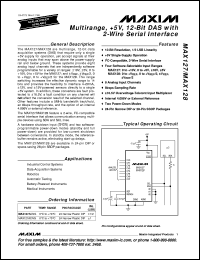 MAX1291ACEI datasheet: 250ksps, +3V, 8-channel single-ended/4channel pseudo-differential, 12-bit ADC with +2.5V reference and parallel interface INL(LSB) +0.5,-0.5 MAX1291ACEI