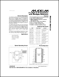 MAX138CMH datasheet: 3 1/2 digit A/D converter with bandgap reference and charge-pump voltage converter MAX138CMH