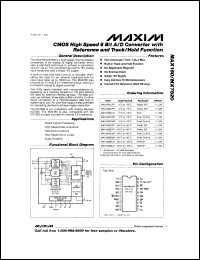 MAX157AMJA datasheet: +2.7V, low-power, 2-channel, 108ksps, serial 10-bit ADC in 8-pin microMAX. INL (LSB) +,- 0.5 MAX157AMJA
