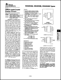 CD4054BPWR datasheet:  CMOS 4-SEGMENT LIQUID-CRYSTAL DISPLAY DRIVER CD4054BPWR