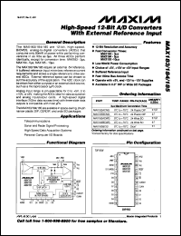 MAX191BCWG datasheet: Low-power, 12-bit sampling ADC with internal reference and power-down. Error(LSB) +-1. MAX191BCWG