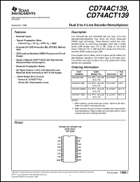 CD54AC139F3A datasheet:  2-TO-4 LINE DECODER/DEMULTIPLEXER CD54AC139F3A