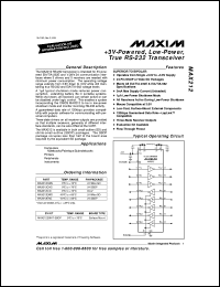 MAX221EAE datasheet: +5V, 1microA, single RS-232 transceiver with AutoShutdown. MAX221EAE