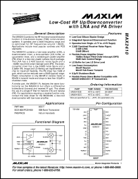 MAX2442EAI datasheet: 900 MHz image-reject receiver. MAX2442EAI