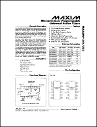 MAX263BEPI datasheet: Pin programmable univesal and bandpass filter. Accuracy 2%. MAX263BEPI