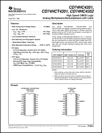 CD74HC4351M datasheet:  HIGH SPEED CMOS LOGIC ANALOG MULTIPLEXERS/DEMULTIPLEXERS WITH LATCH CD74HC4351M