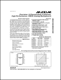 MAX312C/D datasheet: 10Om, quad, SPST, CMOS analog switch MAX312C/D