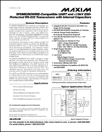 MAX317EPA datasheet: Precision, CMOS analog switch MAX317EPA