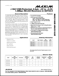 MAX3189EEUT-T datasheet: +-15kV ESD-protected, 1Mbps, 1microA RS-232 transmitter. MAX3189EEUT-T