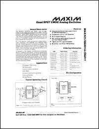 MAX333AC/D datasheet: Precision, quad, SPDT, CMOS analog switch. MAX333AC/D
