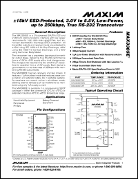 MAX3483ESA datasheet: 3.3V-powered, 10Mbps and slew-rate-limited true RS-485/RS-422 transceiver. Guaranteed data rate 0.25Mbps. Supply voltage 3.0V to 3.6V MAX3483ESA