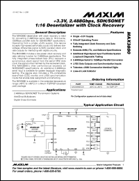 MAX396CWI datasheet: Precision, 16-channel, low-voltage, CMOS analo0g multiplexer. MAX396CWI