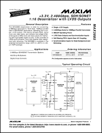 MAX398ESE datasheet: Precision, 8-channel, low-voltage, CMOS analo0g multiplexer. MAX398ESE