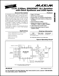 MAX4016ESA datasheet: Low-cost, high-speed, single-supply op amp with Rail-to-Rail outputs. High speed: 150MHz - 3dB bandwidth. Transistor count 190               . MAX4016ESA
