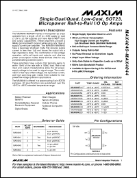 MAX408ACPA datasheet: Single high-speed, fast-settling, high output current operational amplifier MAX408ACPA